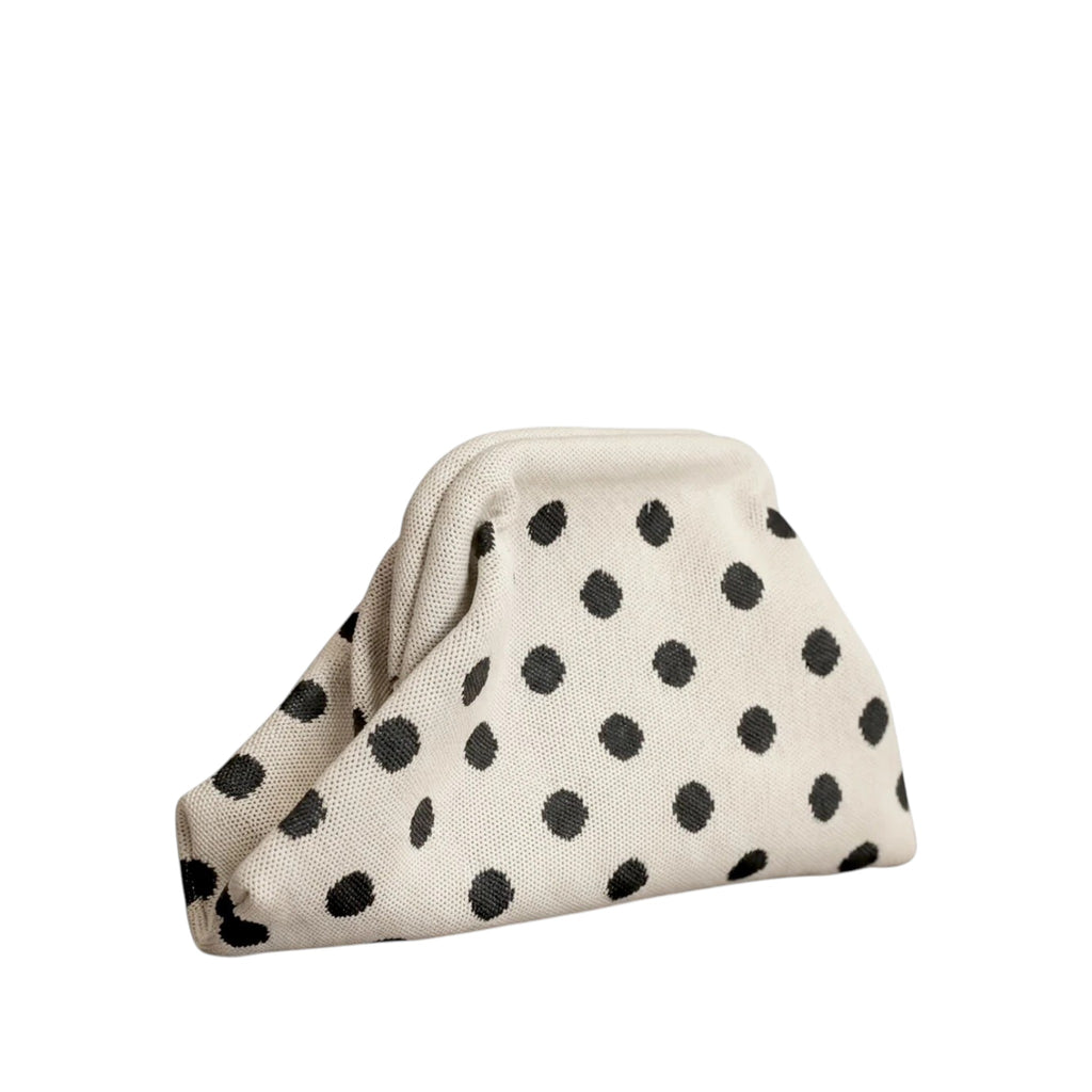 Etui / Clutch met stippen (beige / zwart)