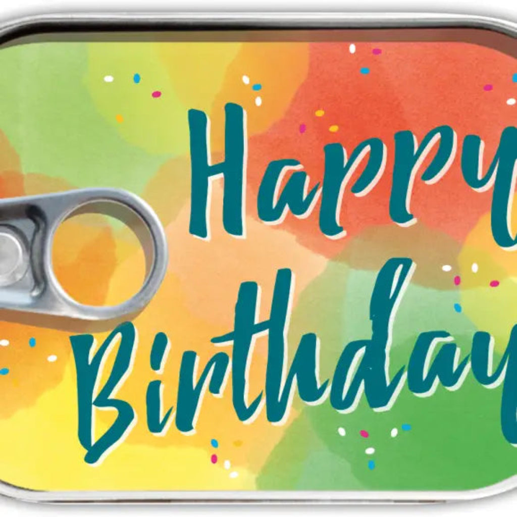Happy Birthday - cadeau in blik