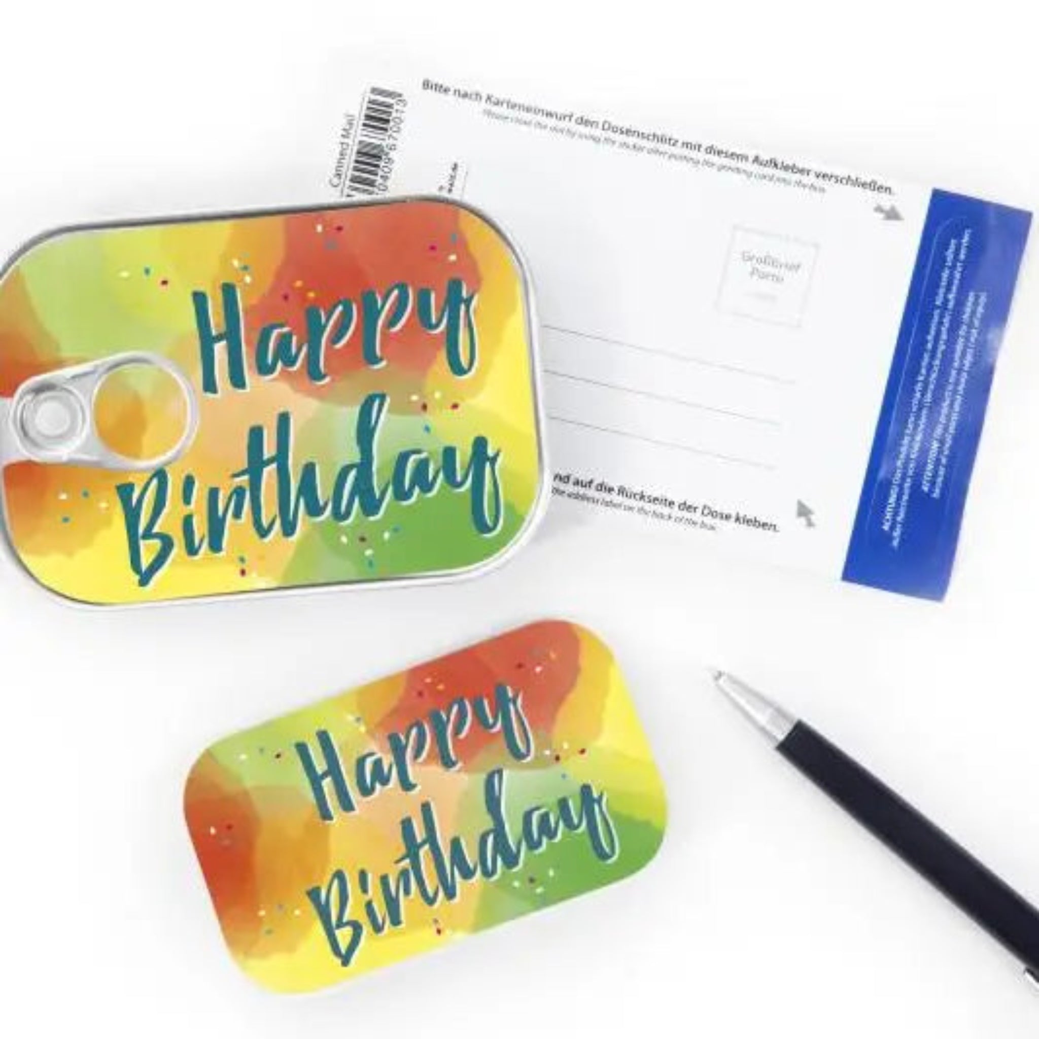 Happy Birthday - cadeau in blik