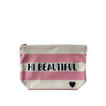 Etui / toilettas - Hi Beautiful (roze/wit)