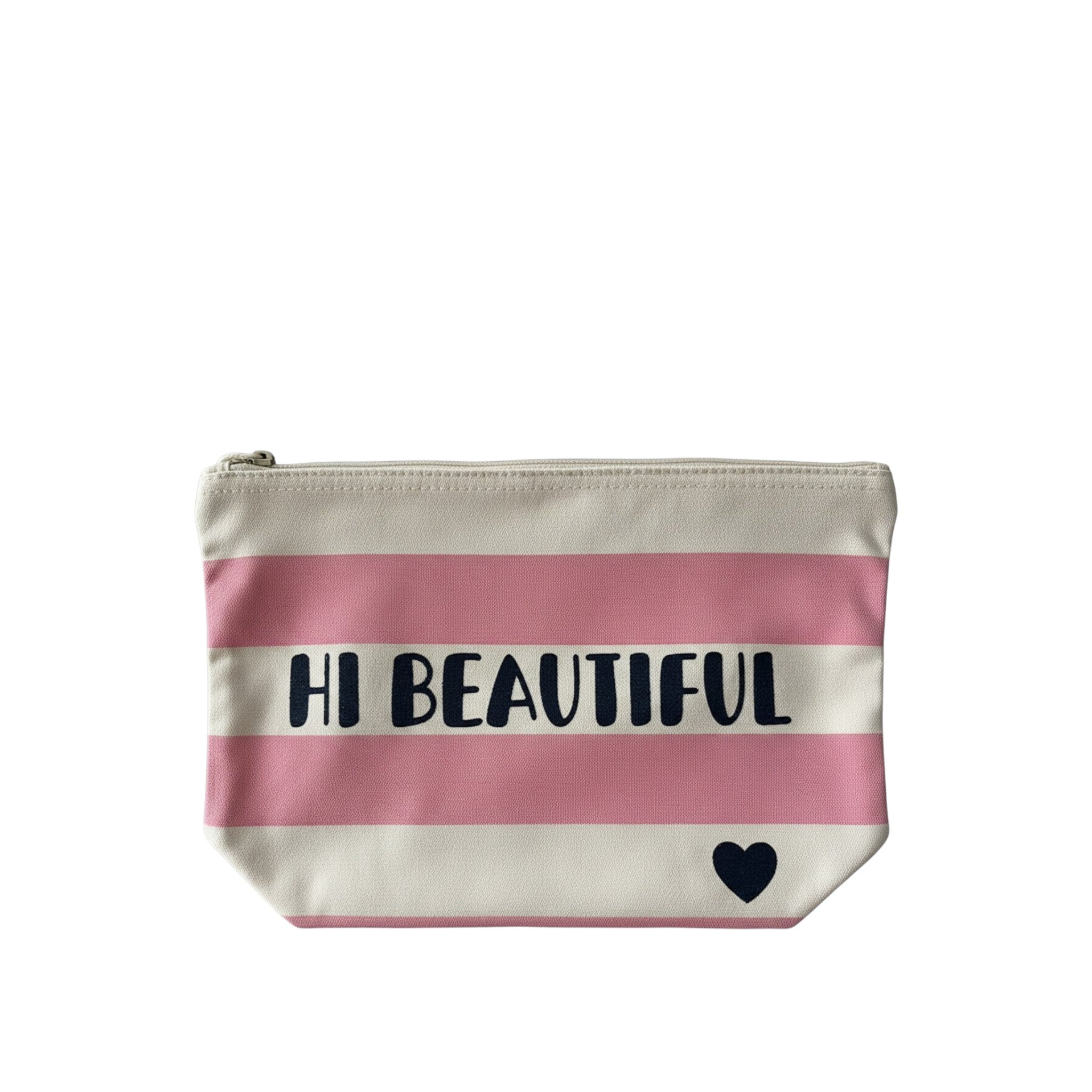 Etui / toilettas - Hi Beautiful (roze/wit)