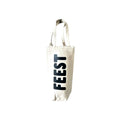Wijnfles cadeautas - Feest (naturel/zwart)