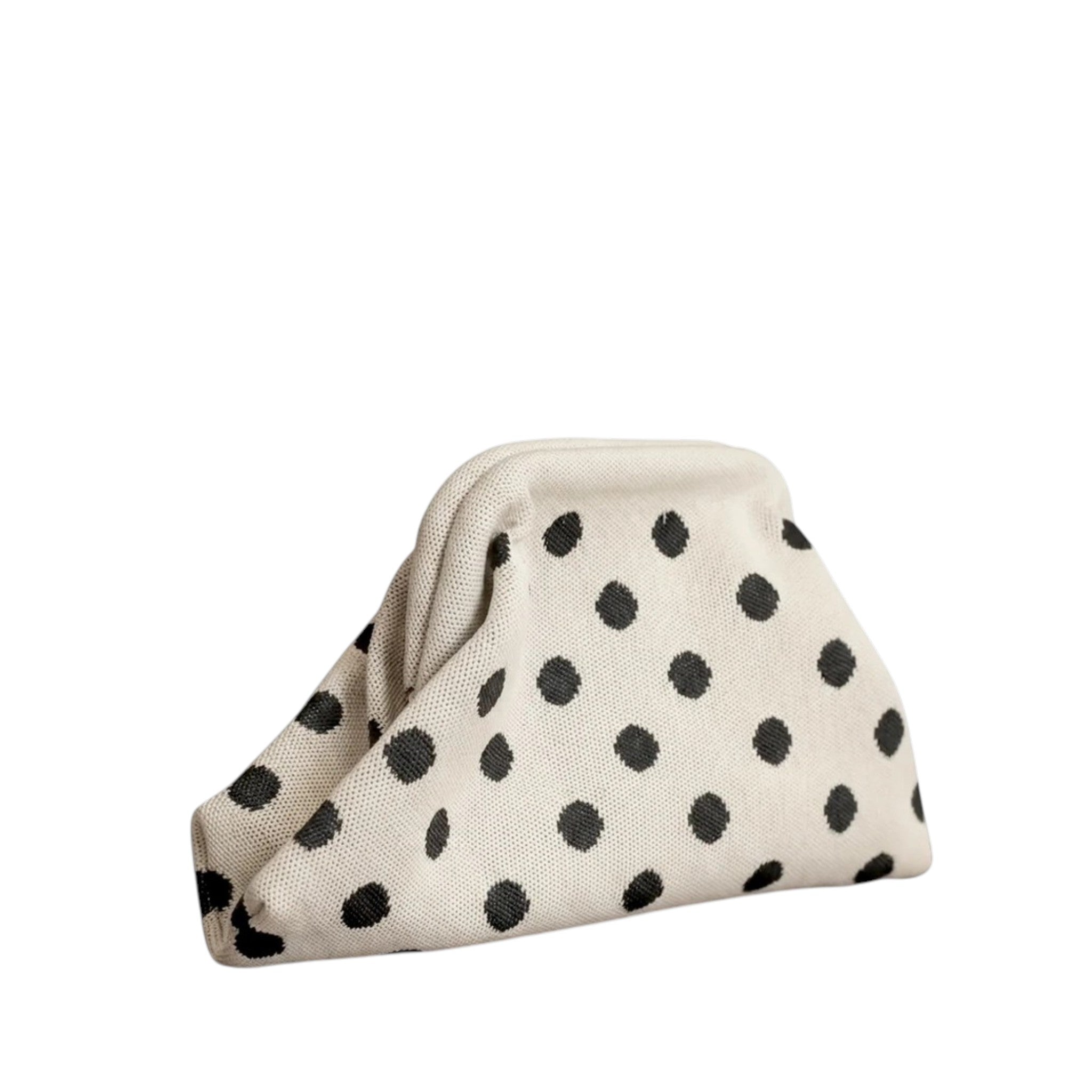 Etui / Clutch met stippen (beige / zwart)