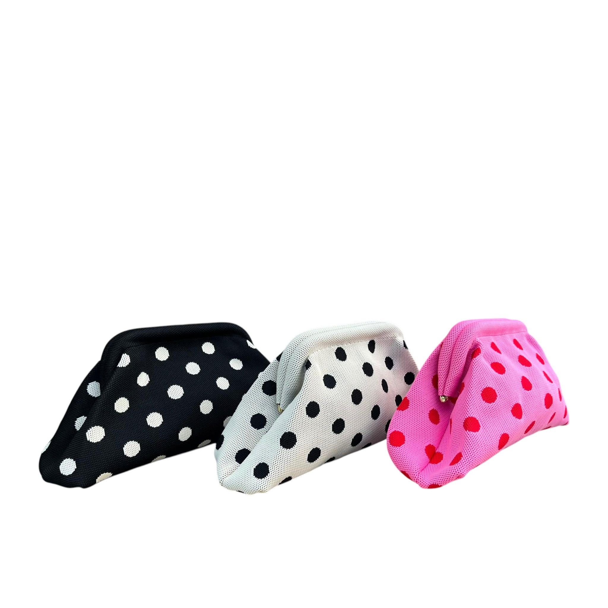 Etui / Clutch met stippen (zwart / wit)