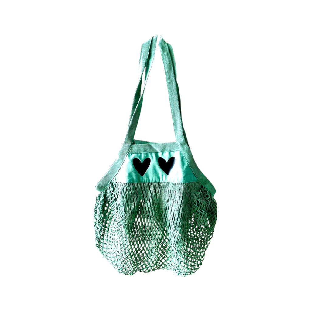 Hartjes - mesh tas (groen)