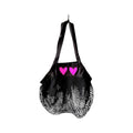 Hartjes - mesh tas (zwart)