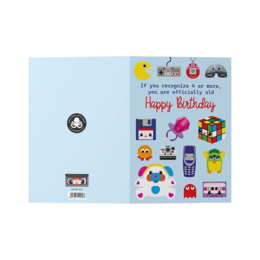Kaart Happy Birthday retro (80's and 90's)